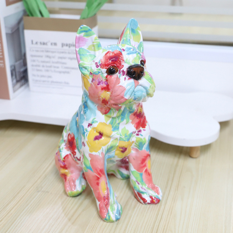 Customized Art Design Resin Bulldog Sculpture Popular Home Decor Animal Statues Dog Figurines Home Accessories