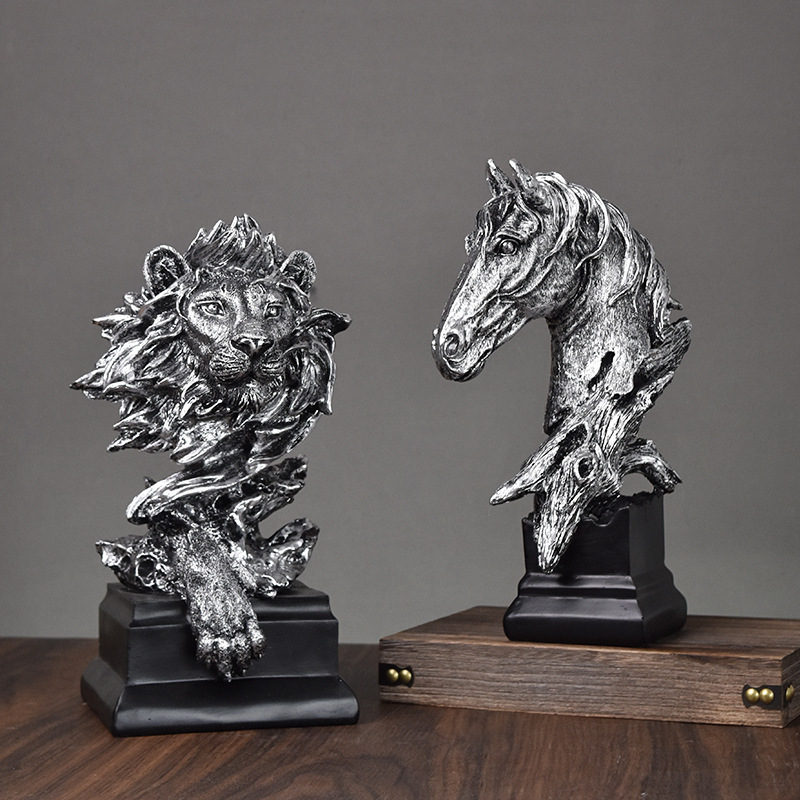 European home decoration sculpture Horse head sculpture statue antique horse statue gift resin crafts