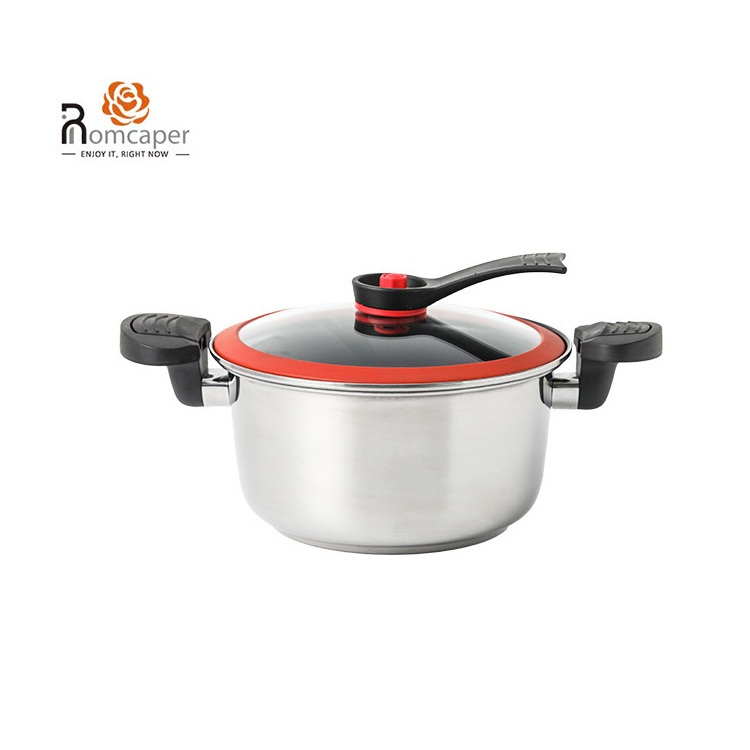 Multi-Color High Quality Glass Cover Featured 304 Stainless Steel With Handle Non-Stick Stovetop Micro Pressure Cooker