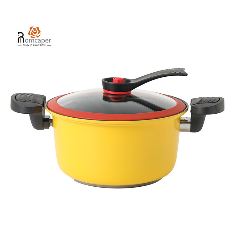 Multi-Color High Quality Glass Cover Featured 304 Stainless Steel With Handle Non-Stick Stovetop Micro Pressure Cooker