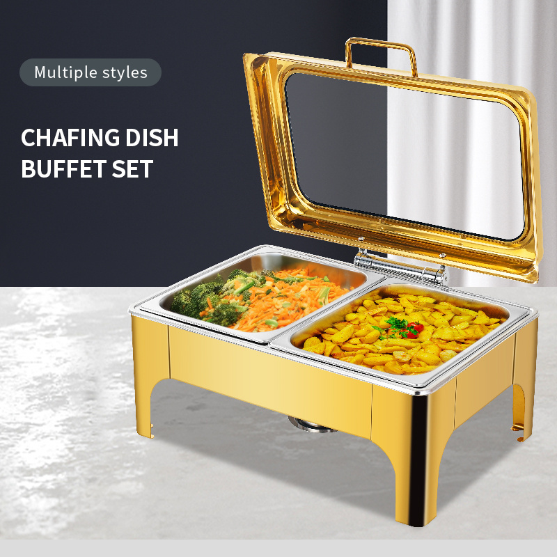 Other Hotel & Restaurant Supplies Food Warmer Serving Dish Buffet Catering Stainless Steel 9L Chaffing Chafing Dishes Buffet Set