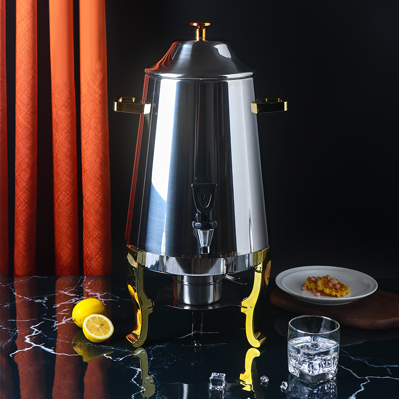 Catering equipment gold juice drink dispenser hot water hot drink coffee urn stainless steel food warmer set buffet chafing dish