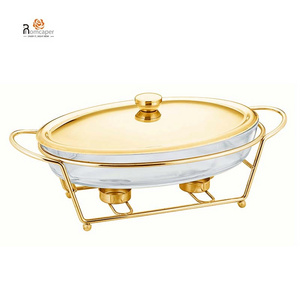 Oval Hotel Wedding Chafing Dish With Fuel Burner Serving Dish Food Warmer