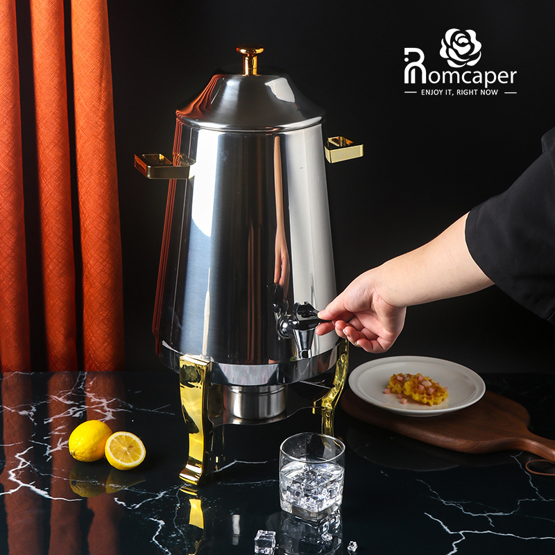 Catering equipment gold juice drink dispenser hot water hot drink coffee urn stainless steel food warmer set buffet chafing dish