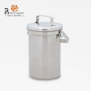 RCP stainless steel hanging food waste bucket home anti pest indoor counter table top small worm kitchen compost bin