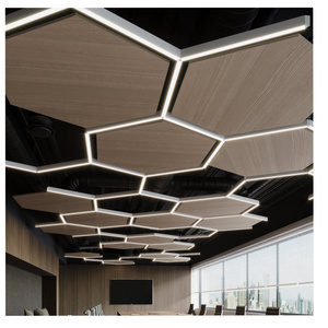 Light weight Decorative Sound Absorbing Panels hexagonal suspended acoustic ceiling baffle