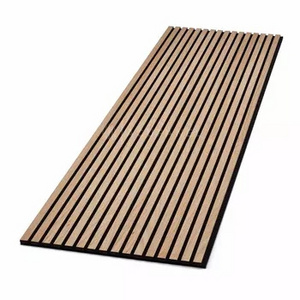 Eco friendly China factory supply high density MDF wooden slats acoustic wall panel for building indoor sound absorbing use