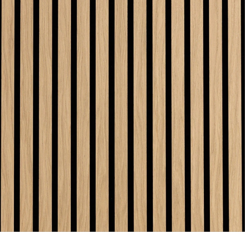 Natural Oak Acoustic Slat Wood Wall Panel Acoustic Slat Wood Wall & Ceiling Panel Noise Reducing Wall Paneling