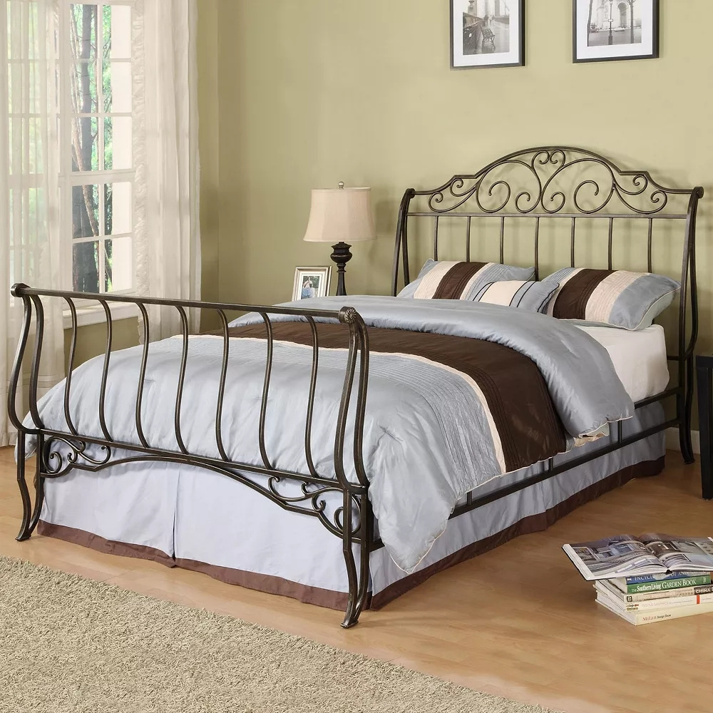 Free Sample Platform Steel Iron Metal Bed/Single Queen Metal Beds