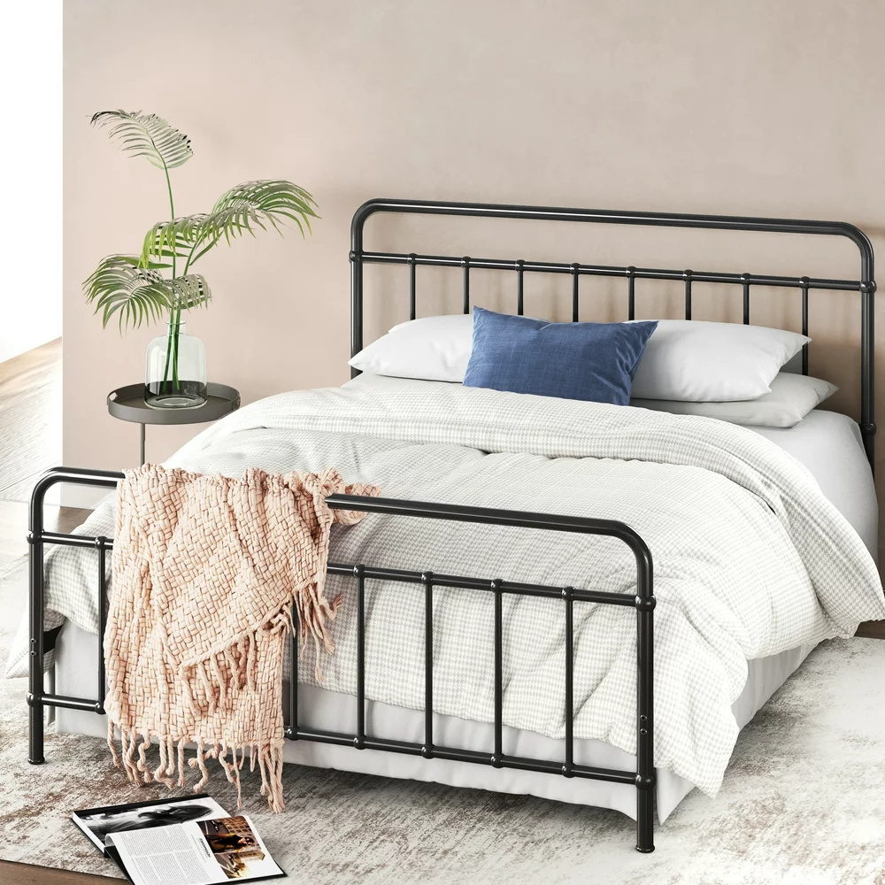 Free Sample Platform Steel Iron Metal Bed/Single Queen Metal Bed Frame