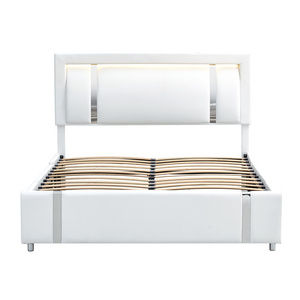 Upholstered bed with drawer with bed slats with USB strips with lights, customizable, factory direct sales