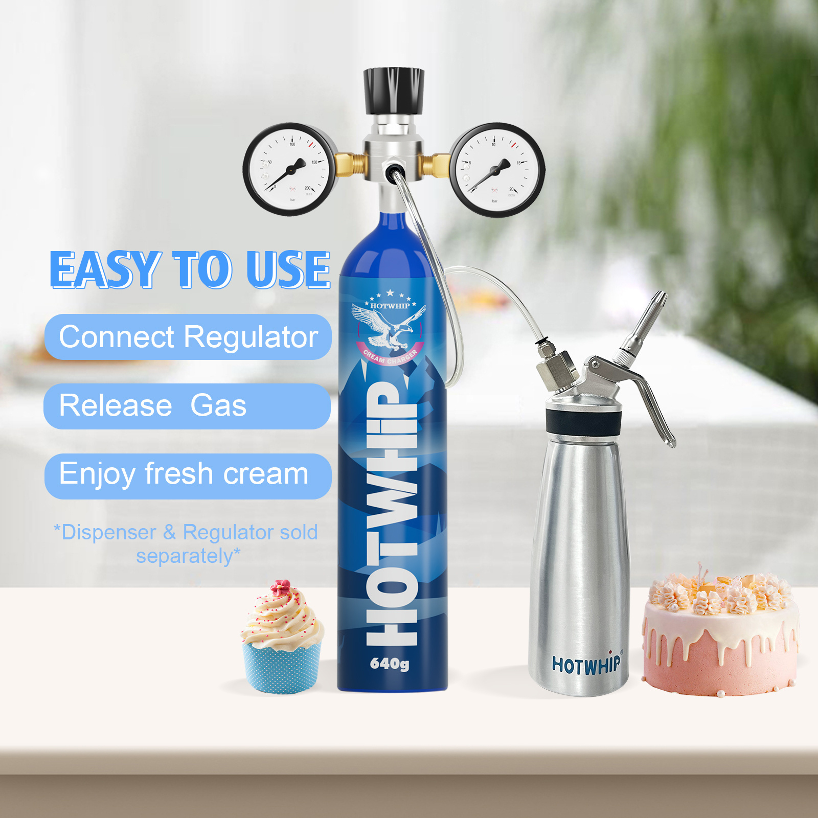 2024 New Arrival Factory Custom Wholesale Selling Hotwhip Dessert Tool 680g Cream Charger 1.1L Gas Cylinder