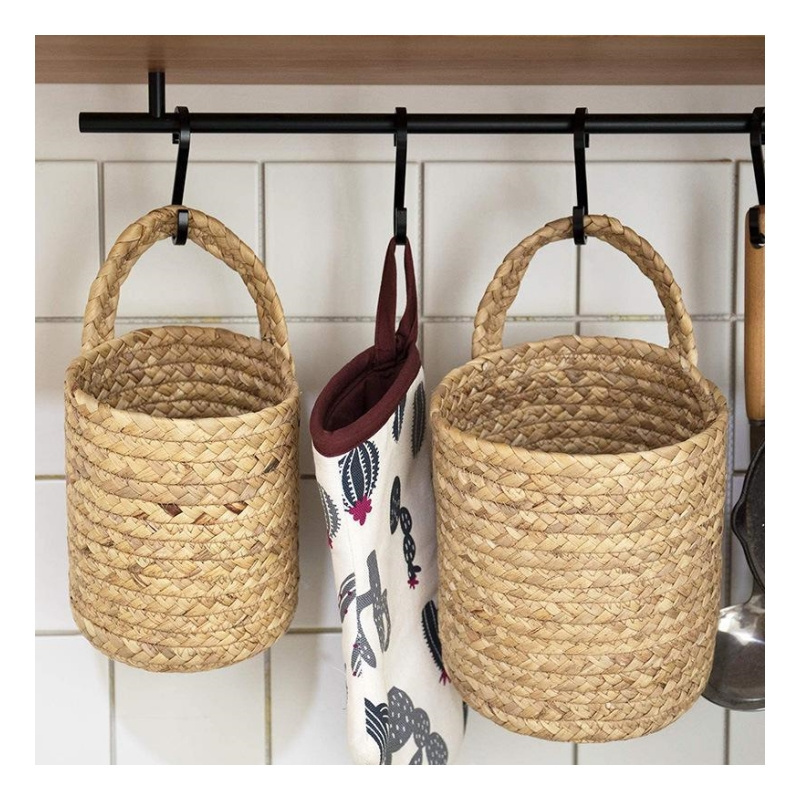 Wall Hanging Floral Grass Woven Gardening Plant Handbag Seaweed Basket-a Stylish Flower Gift Basket for Indoor and Outdoor Use