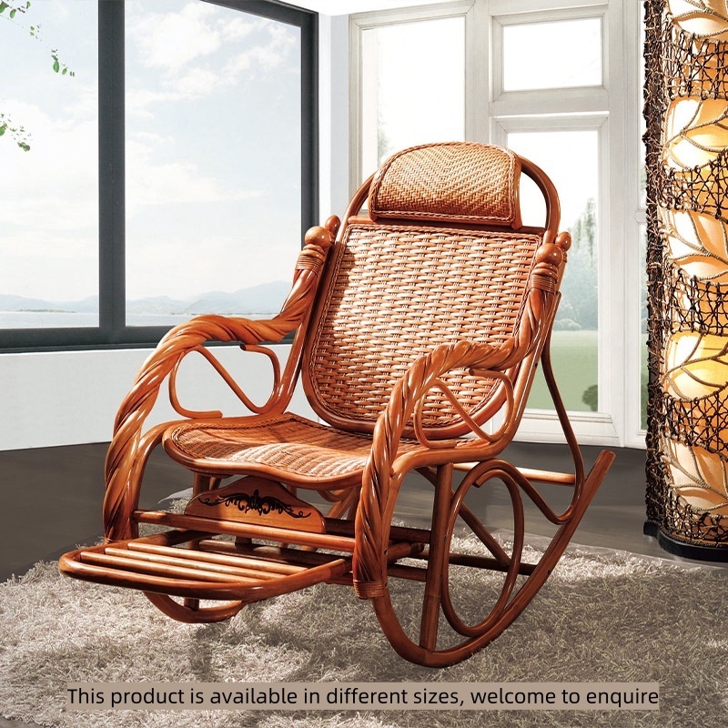 Modern Comfortable Indoor/Outdoor Chaise Lounge Chair Rocking Garden Rattan Leisure Living Room Rocking Chair