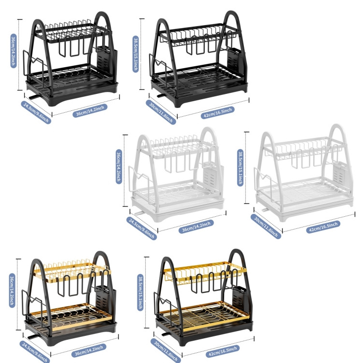 Dish Drying Rack Kitchen Organizer Durable Metal Storage Holders & Racks Mildewproof Dry Dish Shelf