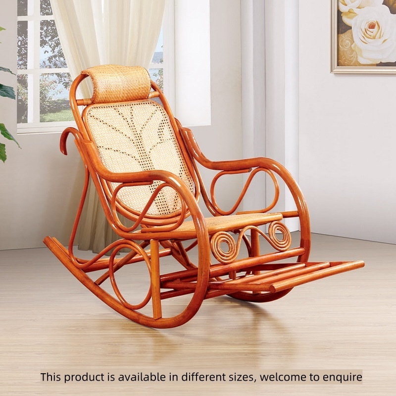 Modern Comfortable Indoor/Outdoor Chaise Lounge Chair Rocking Garden Rattan Leisure Living Room Rocking Chair