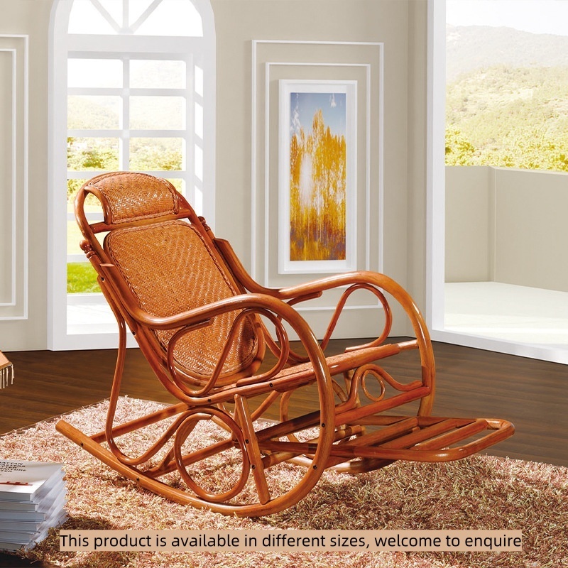 Modern Comfortable Indoor/Outdoor Chaise Lounge Chair Rocking Garden Rattan Leisure Living Room Rocking Chair