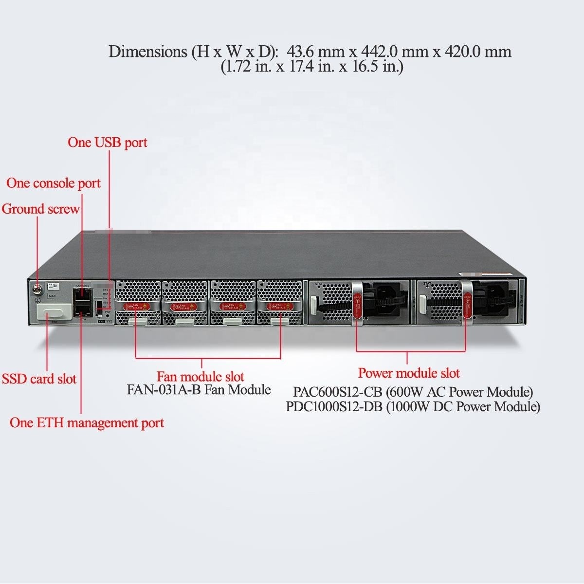 Huawie S6700 Series Optical Gigabit Fiber Switch 10g d-link Battery Powered 48 ports industrial network switch S6730-H48X6C