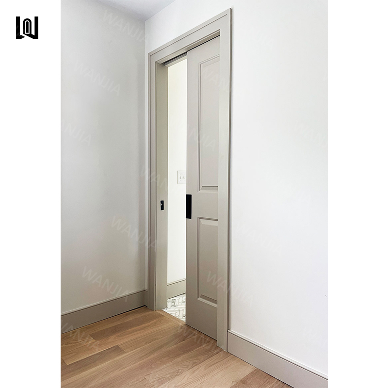 WANJIA high quality modern wooden room door pocket door slide interior pocket door wooden