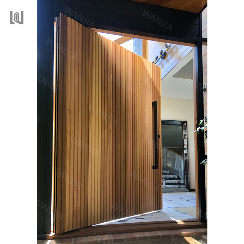 Fast delivery modern wooden pivot exterior door glass pivot door modern wooden exterior doors