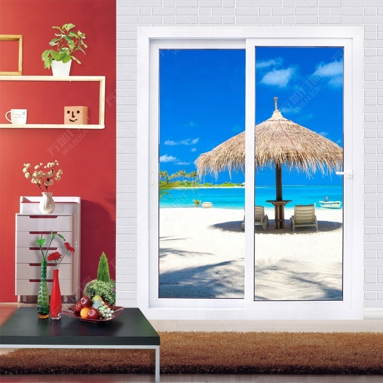 WANJIA upvc/ pvc/ plastic frosted glass sliding door sliding door for bathrooms price bangladesh