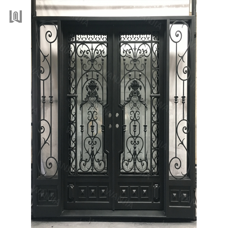 Manufacturers suppliers decorative double front entry doors exterior front iron door main french wrought iron doors