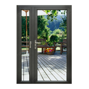 WANJIA aluminum  french patio door unequal double swing  door