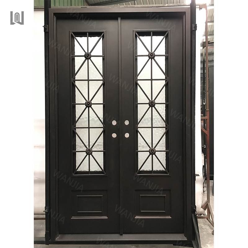 Manufacturers suppliers decorative double front entry doors exterior front iron door main french wrought iron doors