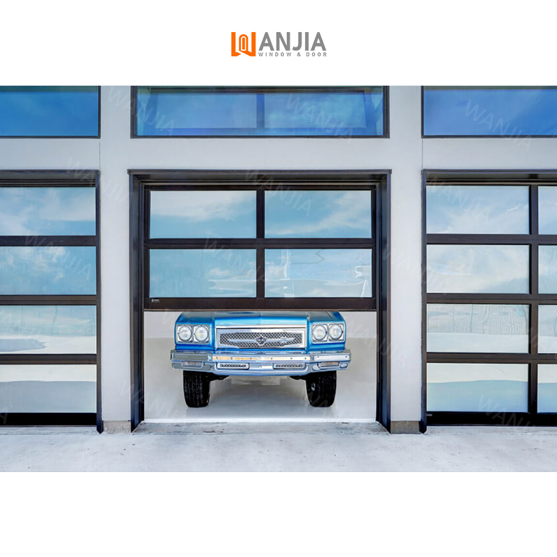 16x8 Customized Smart Automatic Sectional Insulated Garage Door Garage Tilt Up Rolling Door Aluminum Glass Garage Door