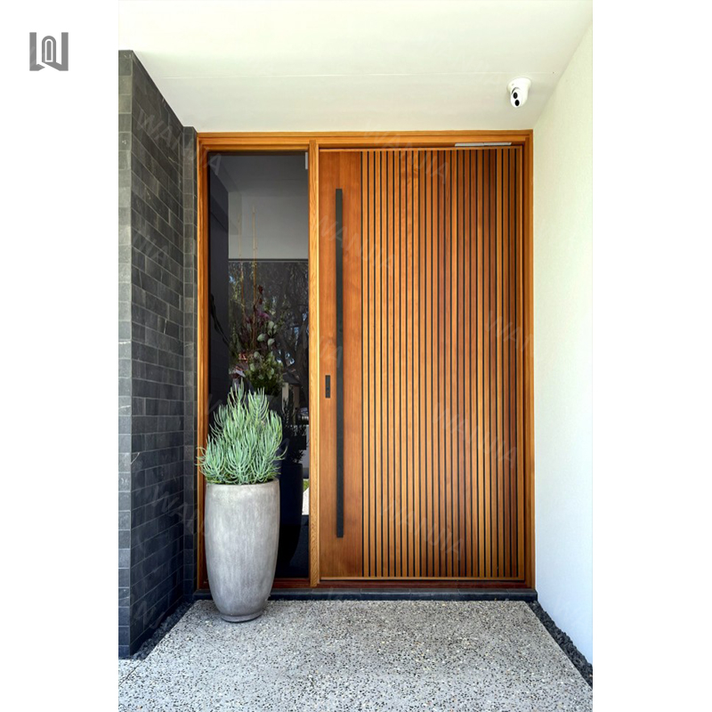 Fast delivery modern wooden pivot exterior door glass pivot door modern wooden exterior doors