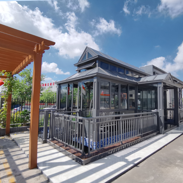 Four seasons glass house patio enclosure aluminium sunrooms gazebo glass garden greenhouse aluminum glass sunroom