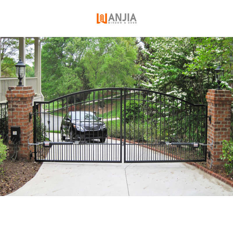 WANJIA residential supplier luxury design wrought iron driveway entrance iron gate iron main gate