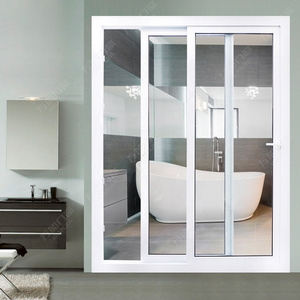 WANJIA upvc/ pvc/ plastic frosted glass sliding door sliding door for bathrooms price bangladesh