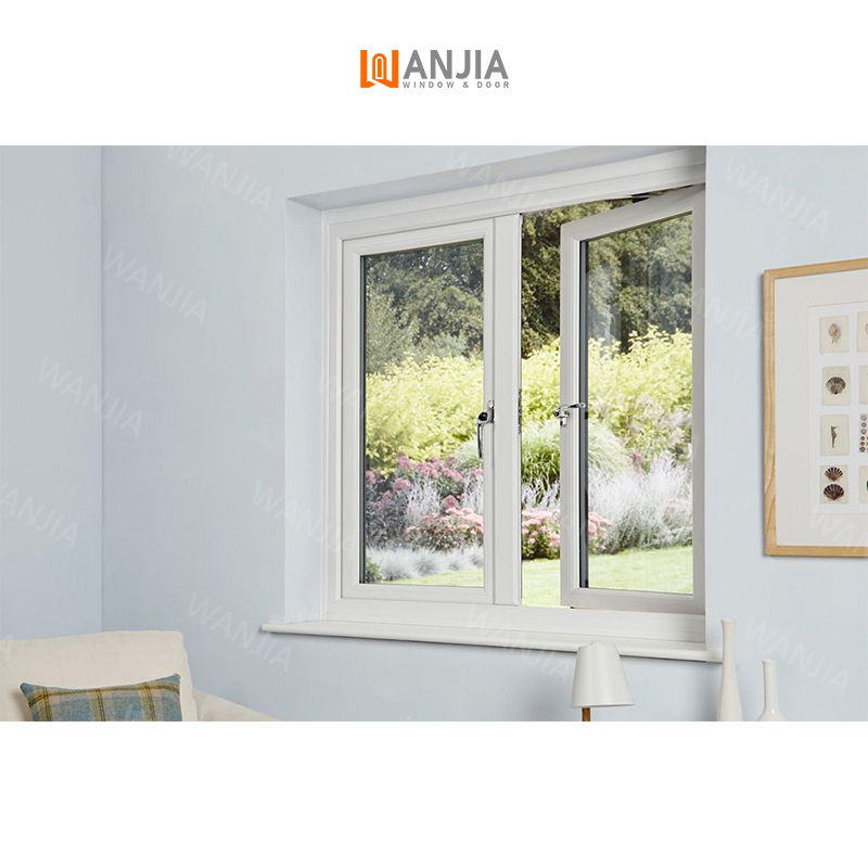 Popular french design vinyl double glazed windows waterproof plastic upvc casement window french pvc casement window