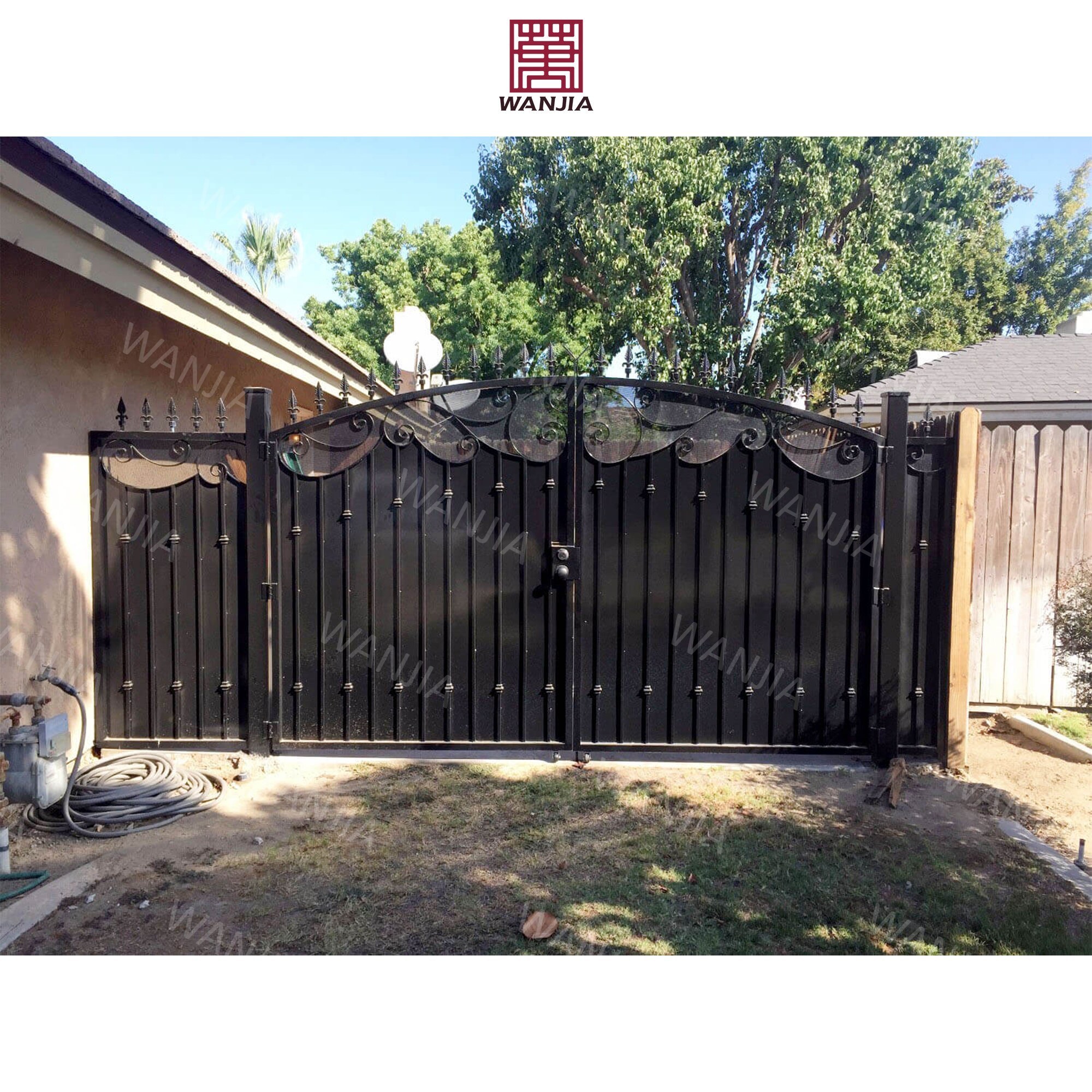 Metal gate driveway entry doors arches iron gate exterior door front entry doors wrought iron gate double iron gates