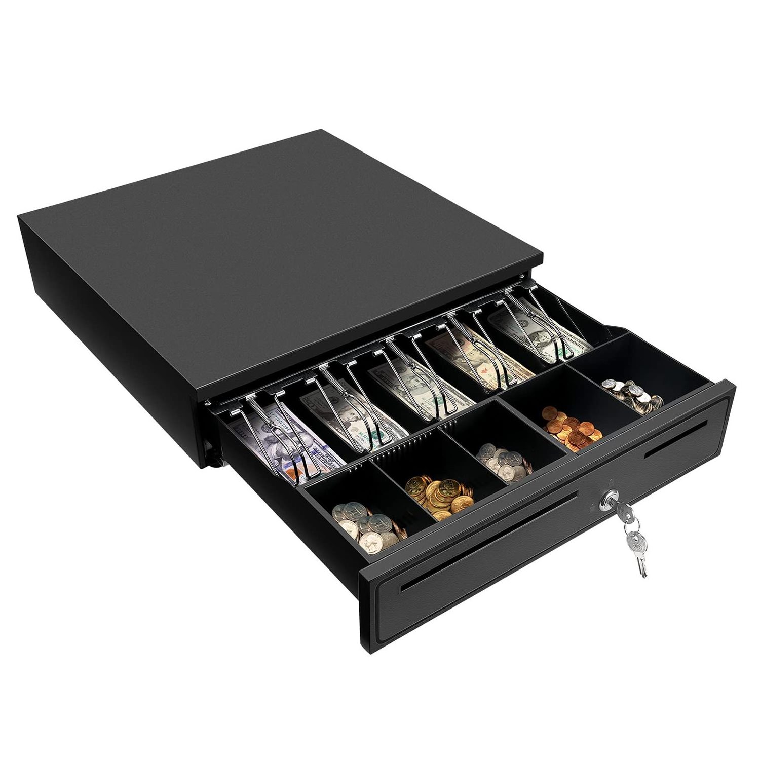 New Arrival Portable 5 Bill 5 Coin Rj11 Rj12 High Quality Metal Supermarket Cash Register Safe Box Drawer