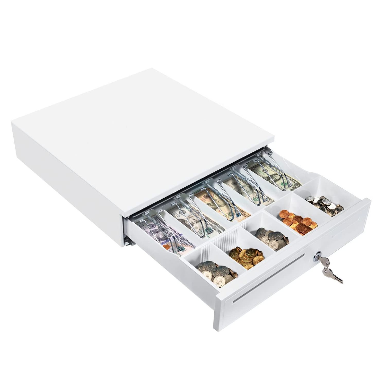 New Arrival Portable 5 Bill 5 Coin Rj11 Rj12 High Quality Metal Supermarket Cash Register Safe Box Drawer