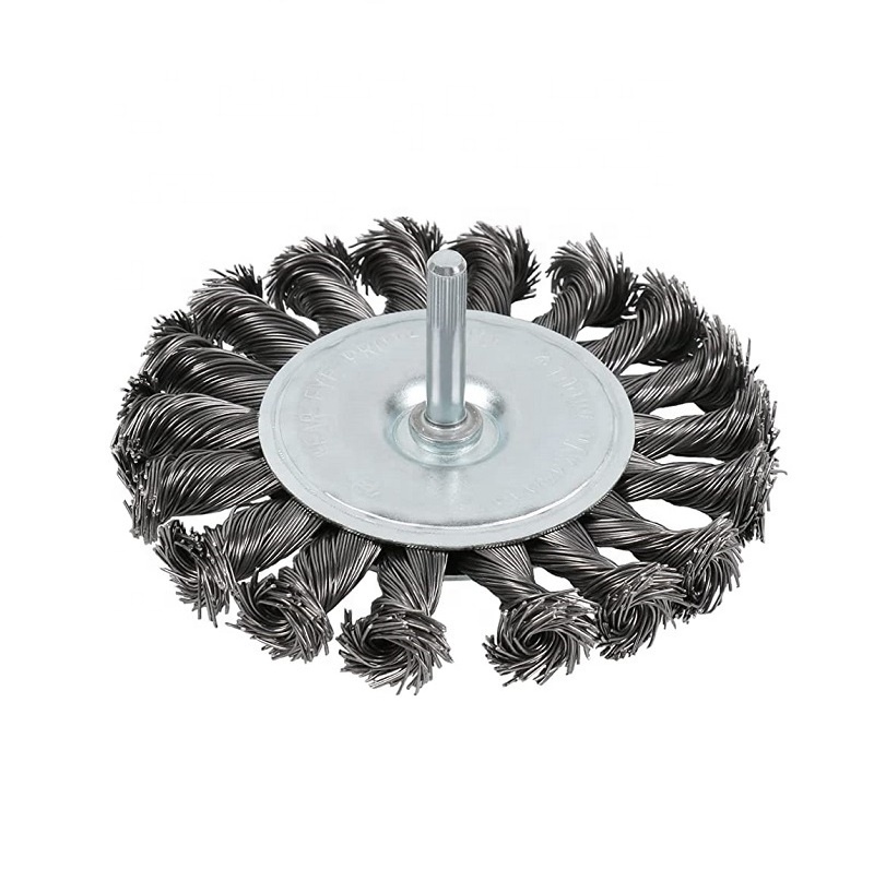 3 Inch Knotted Wire Twisted Wheel Brush for Polishing Cleaning Removing Paint Rust Corrosion