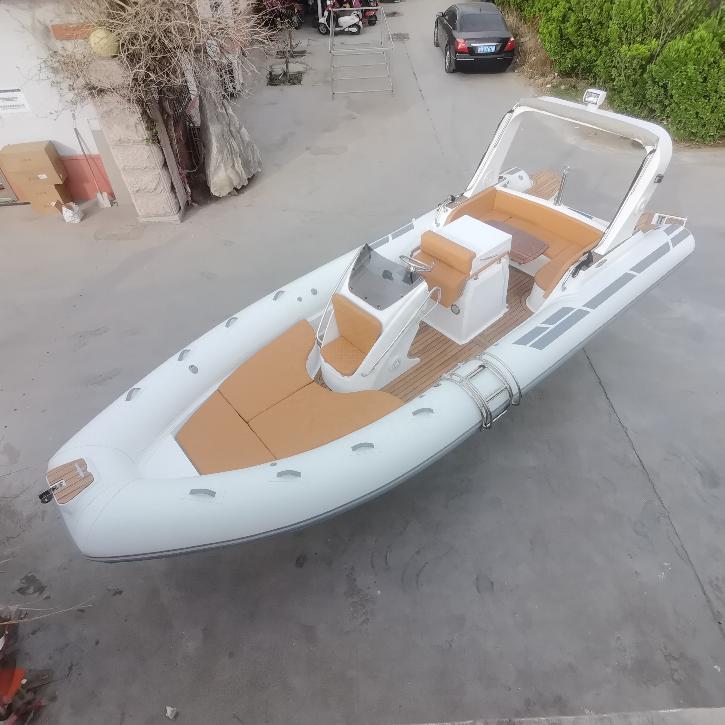 Hypalon Sport Cabin Cruiser Rigid Passenger Fiberglass Hull Floor Hovercraft Canoe Rib Boat