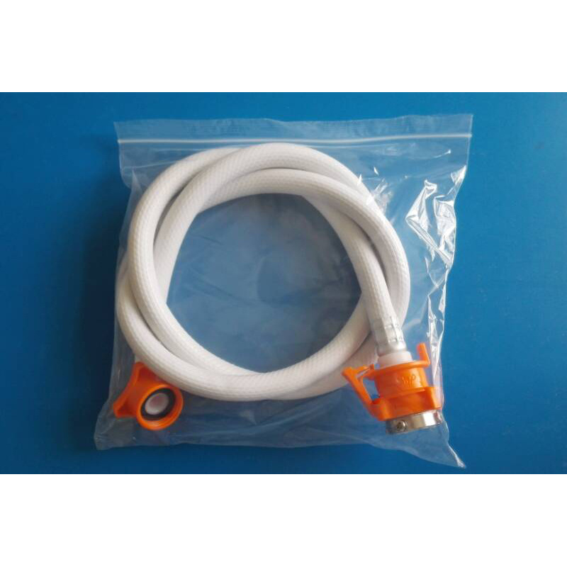 Washing machine anti-explosion inlet flexible pipe plastic hose water inlet extension pipe with white connector