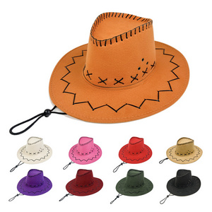 Fashion Classic Solid Color Felt Wide Brim Fedora Hat For Women Men Western Cowboy Hat Jazz Caps For Party