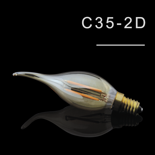 C35-2D(2) LED Filament Bulb E12 E14 BD15 LED Light Bulb