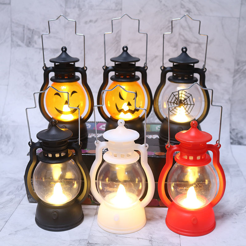 Halloween Decoration Led Pumpkin Lantern Children's Party Oil Lamp Portable  Pony Lantern Bar Party Atmosphere Props