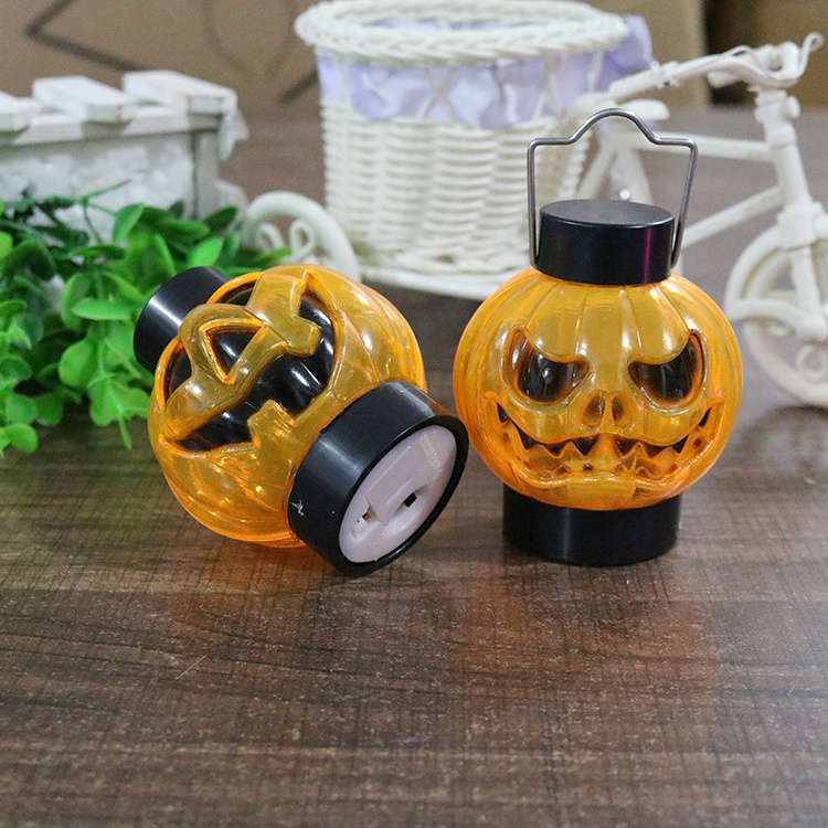 Led portable grimace pumpkin lantern portable mini lantern candle light funny grimace halloween decoration electronic candle