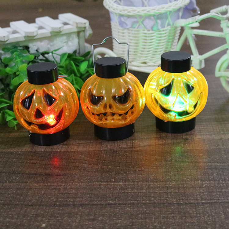 Led portable grimace pumpkin lantern portable mini lantern candle light funny grimace halloween decoration electronic candle