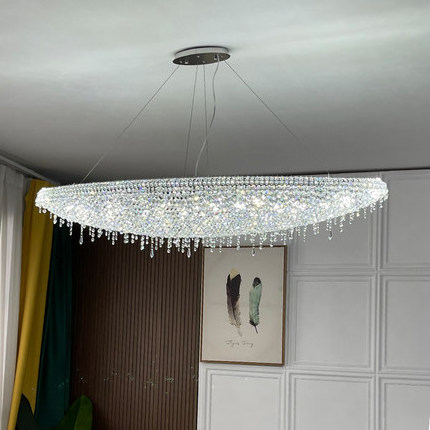 Factory wholesale post-modern K9 luxury crystal wedding chandelier island kitchen dining table hanging lights