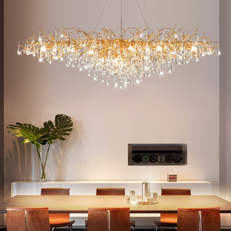 chandelier light modern pendant light chandeliers lamp luxury for restaurant gold raindrop crystal light fixtures