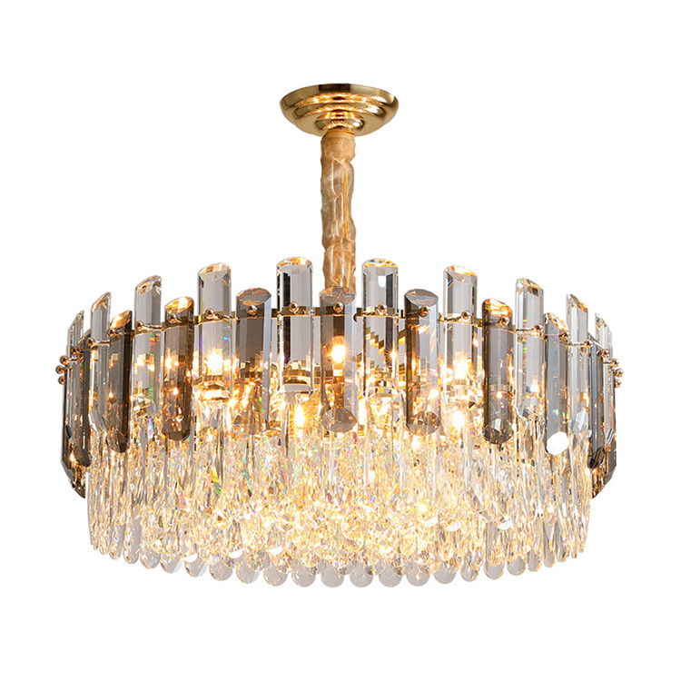 Rustic Bedroom Dining Room Pendant Light Fixtures Lighting Chandeliers Gold K9 Crystal Ceiling Luxury Led Modern OEM ODM Service