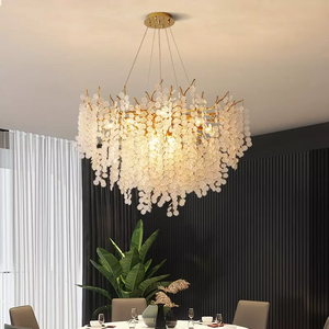 Modern luxury lamp D60cm living room kitchen branch golden round crystal chandelier