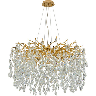 Light luxury gold dendriform chandelier   dining room Island living room entryway high ceiling k9 crystal chandeliers